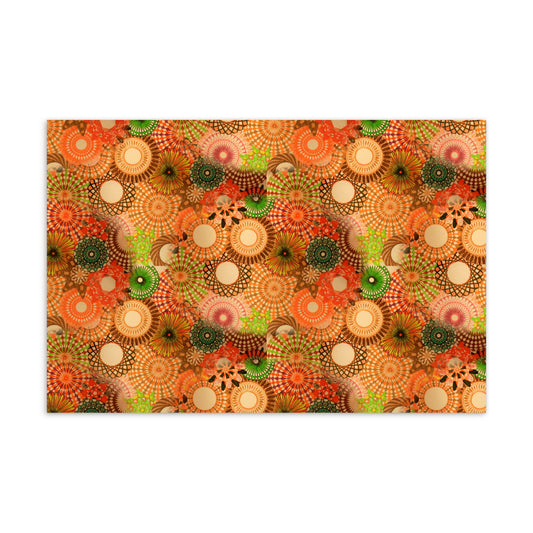 Autumn Spirals, a Patterned Spirograph Collage Standard Postcard