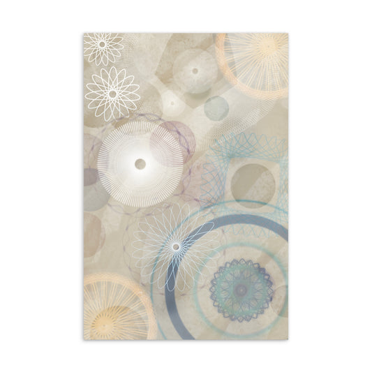 Beige spirals, a Patterned Spirograph Collage Standard Postcard