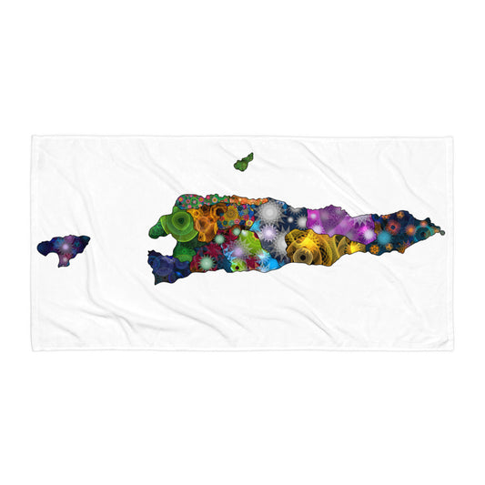 Spirograph Patterned Timor-leste Municipalities Map Sublimated Towel