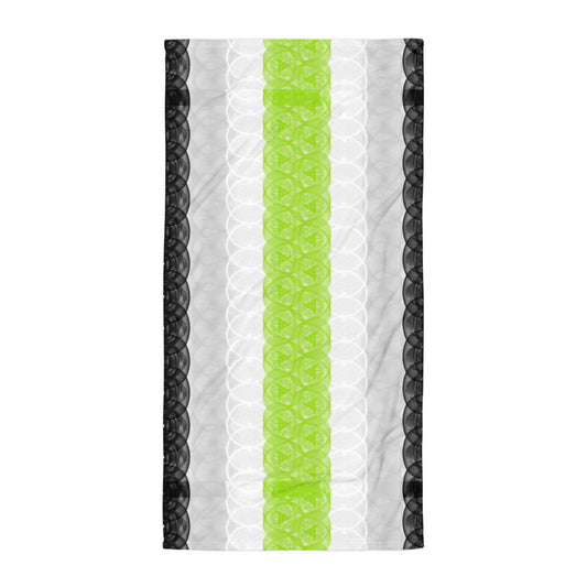 Spirograph Patterned Agender Flag Sublimated Towel