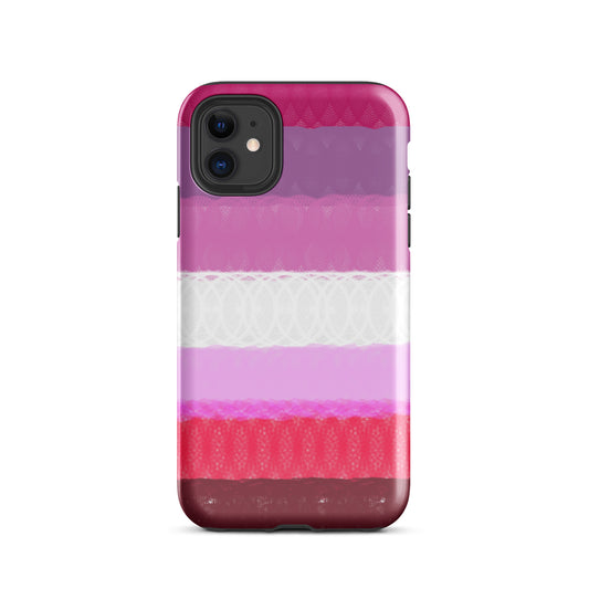 Spirograph Patterned Lesbian Flag Tough Case for iPhone®