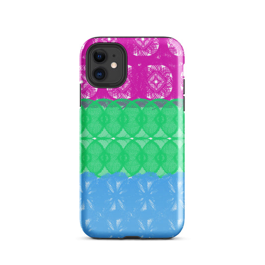 Spirograph Patterned Polysexual Flag Tough Case for iPhone®