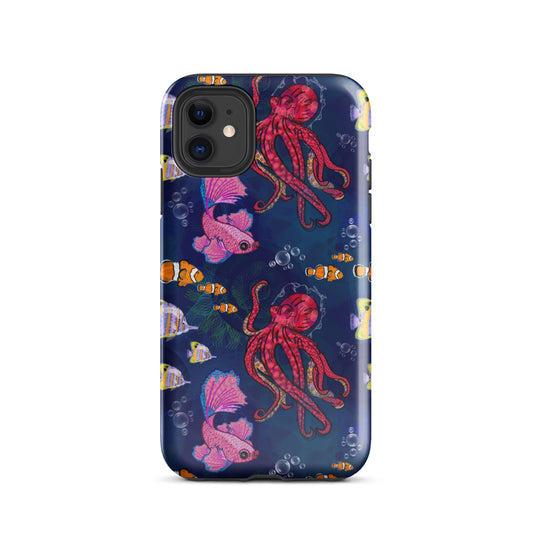 Under the Sea: a Patterned Spirograph Collage Tough Case for iPhone®