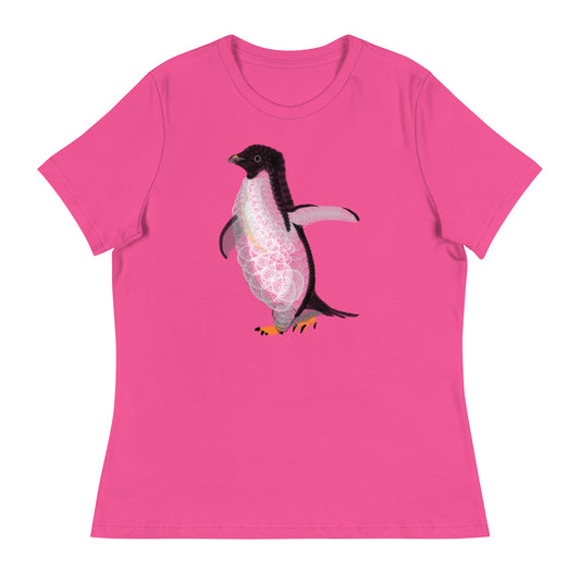 Spirograph Adelie Penguin Bird Women's Relaxed T-Shirt