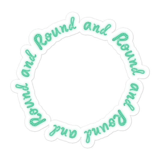 Teal Spirograph Round and Round Circle Kiss-Cut Stickers